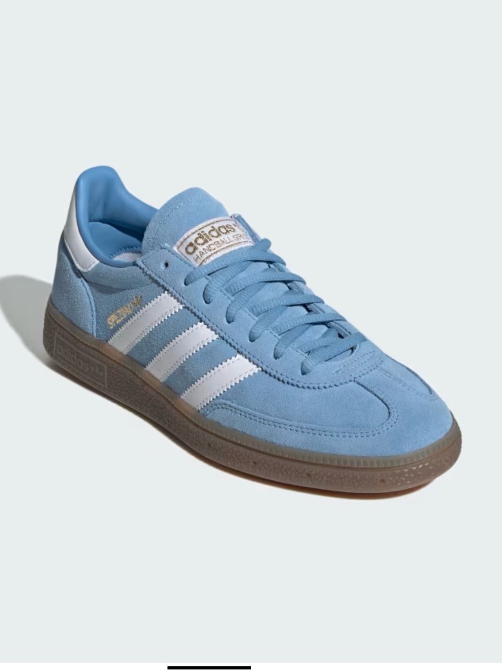adidas Handball Spezial Suede Sneakers in Sky Blue & White